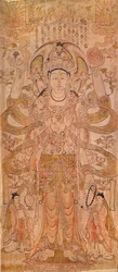 Avalokiteshvara mit neun Köpfen und sechs Armen, aus Dunhuang, Provinz Gansu, Tang-Dynastie (618-907)